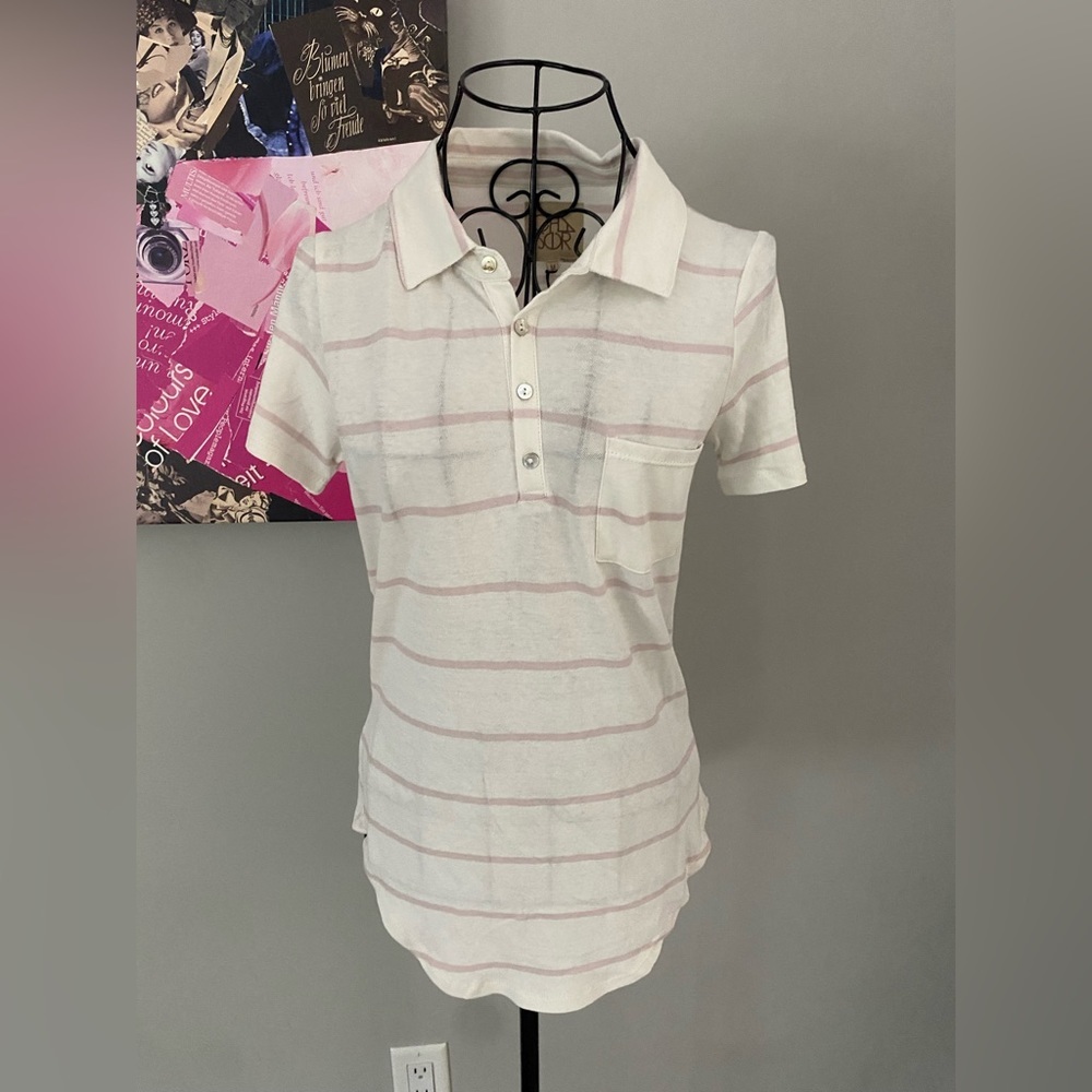 NWT Chaser Striped Polo Tee Size Medium💕